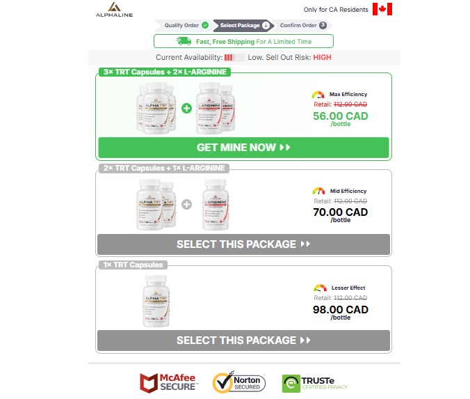 Alphaline TRT Male Enhancement Canada Price