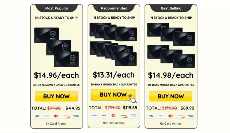 Card Armor Price