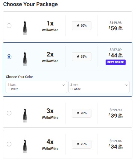 WellaWhite Water Flosser Price