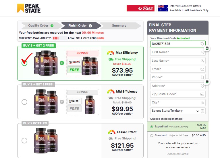 Peak State Male Enhancement Capsules Australia Price