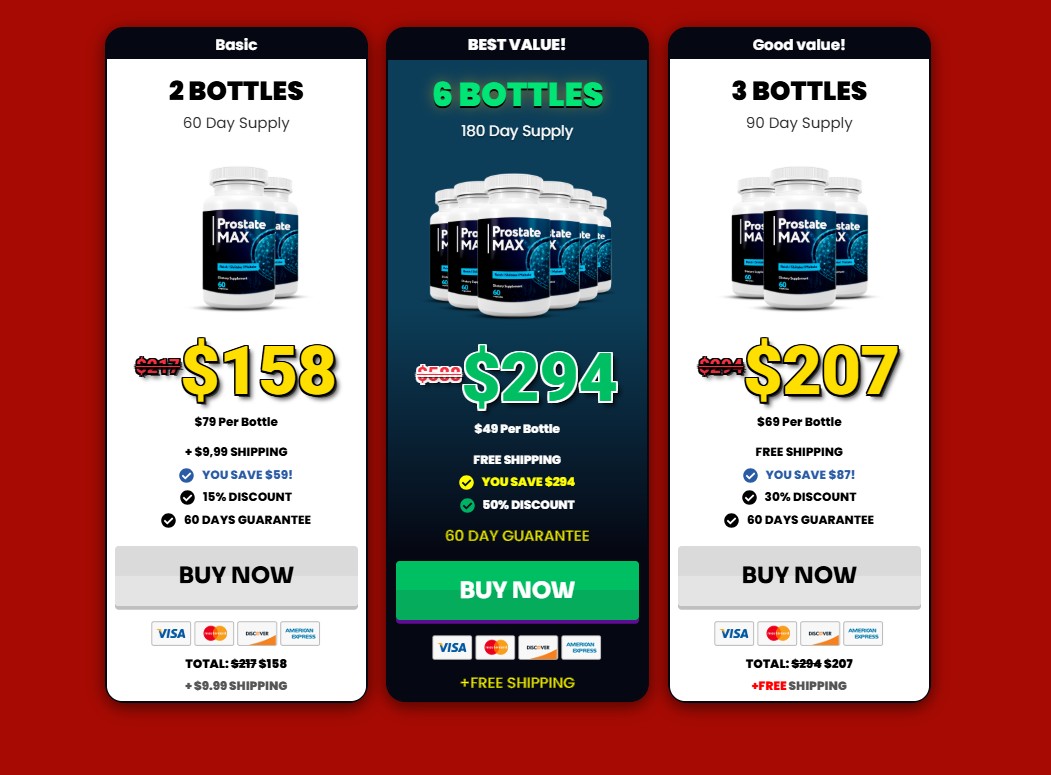 Prostate Max Pricing