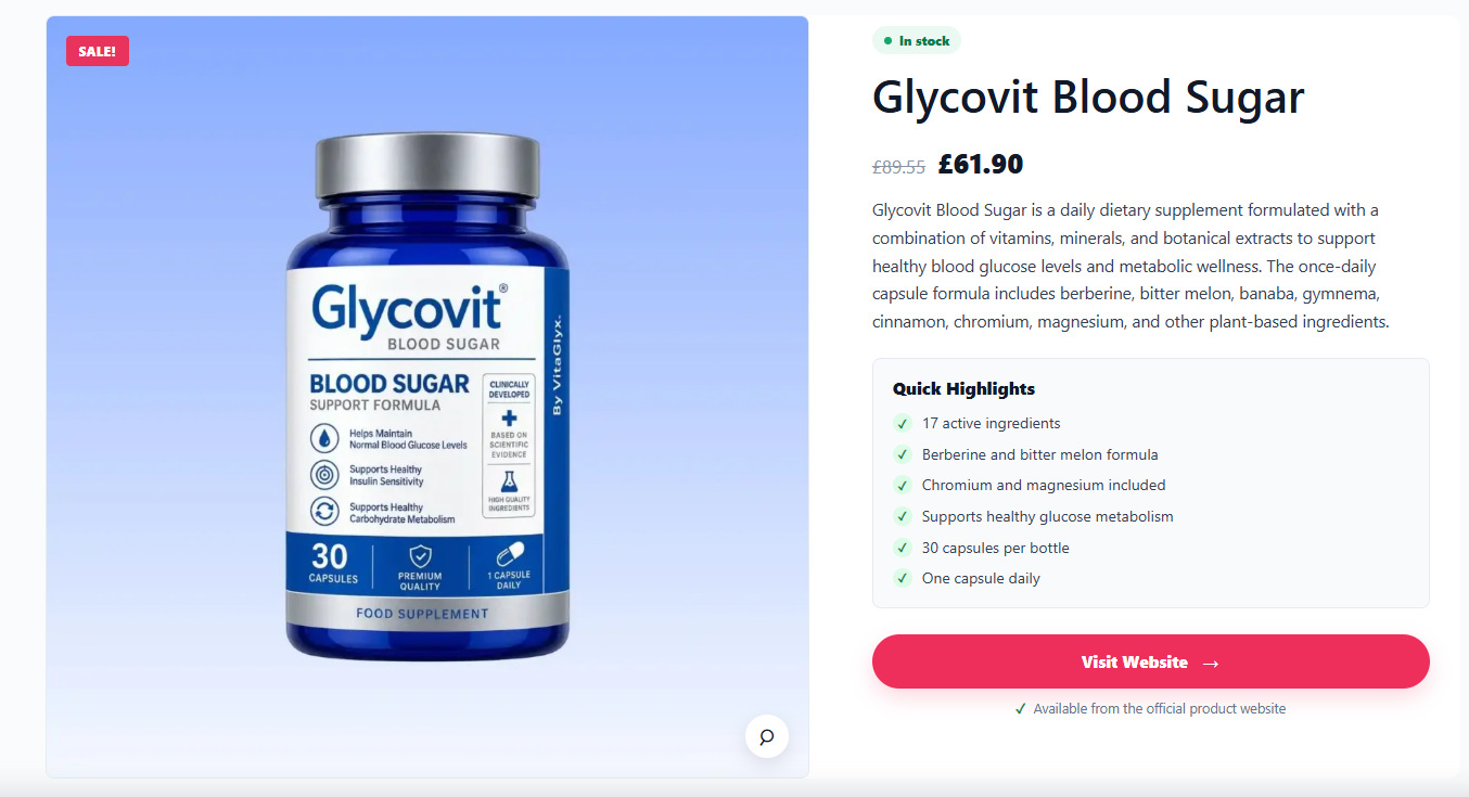 Glycovit UK Benefits