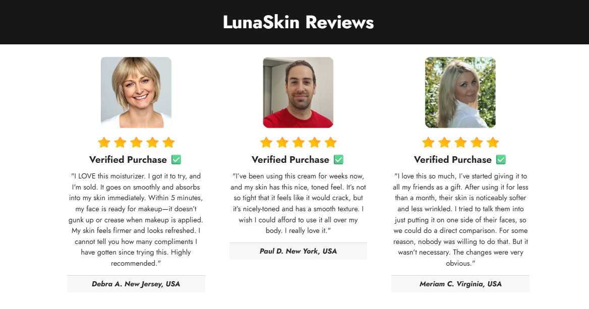 LunaSkin Facial Moisturizer Reviews