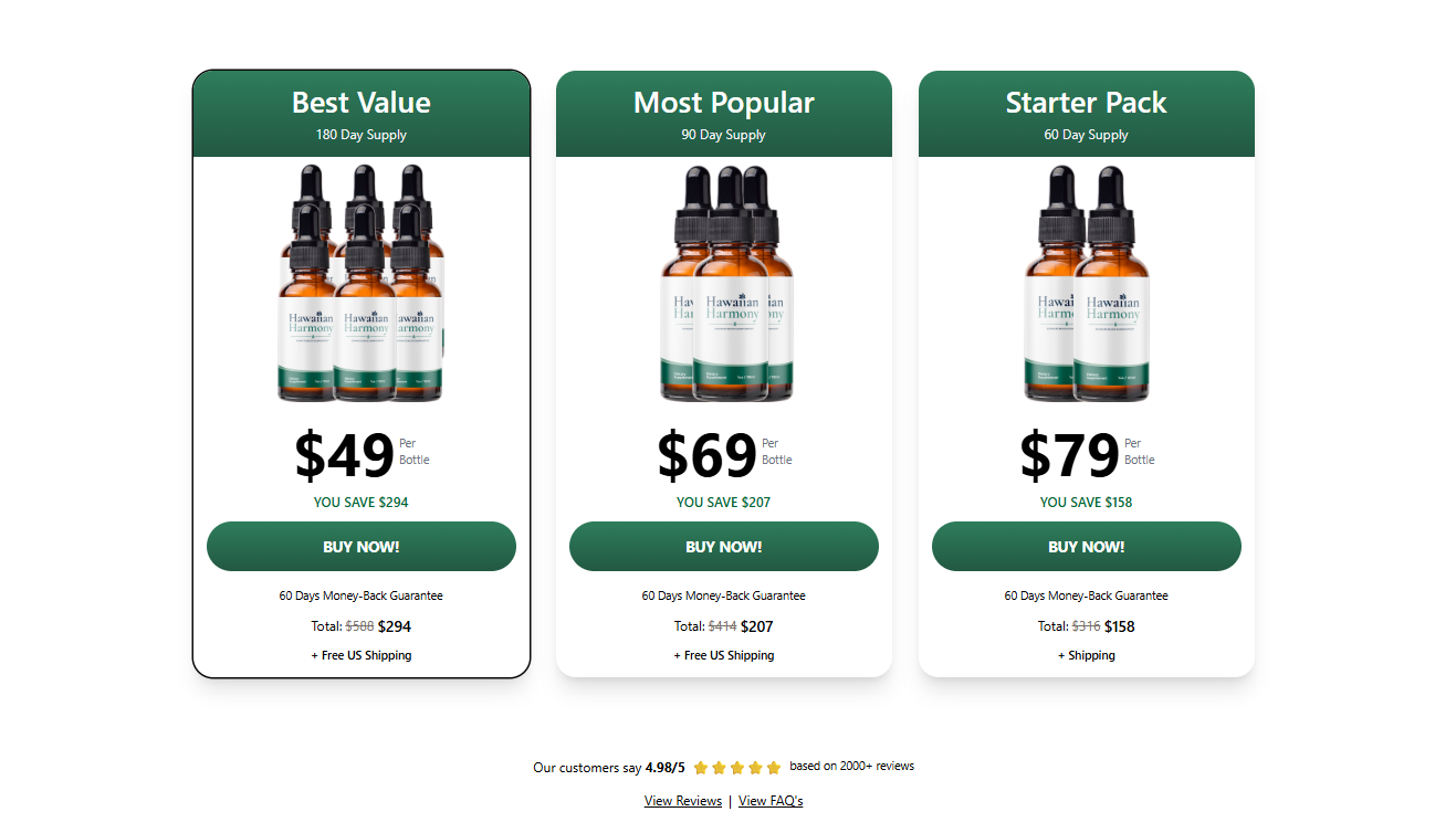 Hawaiian Harmony Price