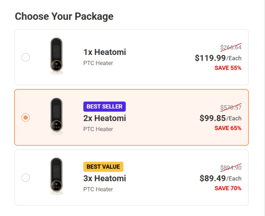 Heatomi Portable Heater Price